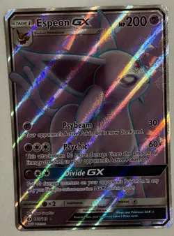 Espeon GX 140/149 Sun & Moon Base Full Art Ultra Rare Holo Pokemon Card NM - Image 1