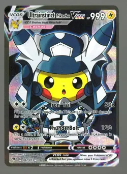 Pikachu Cosplay UltraInstinct Pokemon Custom Fan Art Card Holo Foil Anime Cute - Image 1