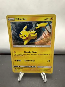 Pikachu SM81 Holo Rare Promo Card Near Mint Condition Sleeved - Image 1