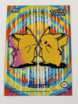 Pokemon Topps 2000 TV Animation Series 2 Stick-Ons #132 Ditto Card 5 of 10 - Image 2