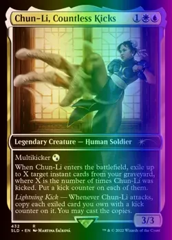 MTG Chun-Li, Countless Kicks (432/1990) Secret Lair Drop Series LP FOIL - Image 1