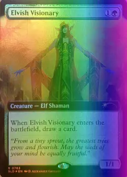 MTG Elvish Visionary (763/1990) Secret Lair Drop Series LP FOIL - Image 1