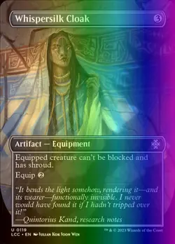 MTG Whispersilk Cloak (119/401) The Lost Caverns of Ixalan Commander LP FOIL - Image 1
