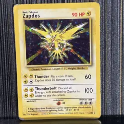 1999 Pokemon Game Zapdos Holo PSA 8 Shadowless Mint 16/102 Unlimited Base Set 16 - Image 1