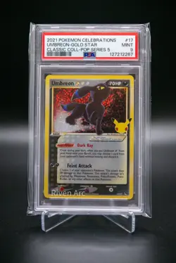 Umbreon Gold Star PSA 9 Mint 2021 Pokemon Celebrations Classic Collection 17/17 - Image 1