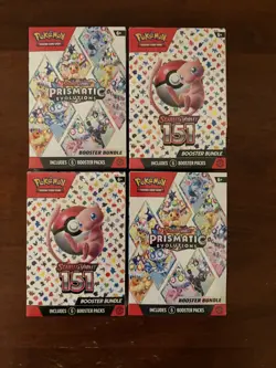 Pokemon TCG 151 Booster Bundle x2 And Prismatic Evolutions Booster Bundles X2 - Image 1