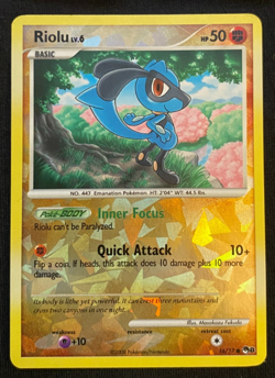 2008 Pokemon TCG Riolu POP Series 8 16/17 Cracked Ice Holo Rare NM - Image 1