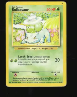 Pokemon TCG - Bulbasaur - 44/102 - Common Unlimited - Base Set [Lightly Played] - Image 1