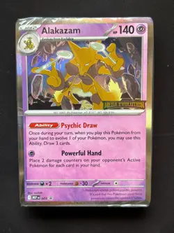 Alakazam Pre Release Stamped Holo Promo 003 Pokemon Mega Evolution SEALED deck - Image 1