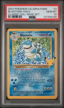 2021 POKEMON CELEBRATIONS CLASSIC COLLECTION #2 BLASTOISE-HOLO PSA 10 - Image 1