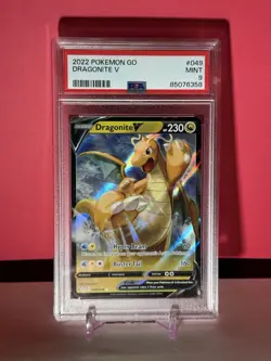 PSA 9 MINT Pokemon PGO 049/078 - Pokemon GO Dragonite V Extended Art - Image 1