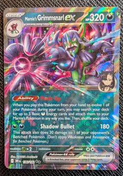Pokemon Marnie's Grimmsnarl ex Destined Rivals 136/182 Holo Double Rare - NM - Image 1