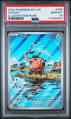 Cufant 076/064 Shrouded Fable 2024 - Pokemon Holo Illustration Rare PSA 10 - Image 1