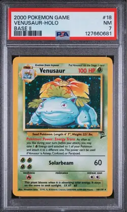 2000 POKEMON GAME BASE II 18 VENUSAUR-HOLO PSA 7 - Image 1