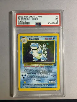 2000 Pokemon Game Blastoise Base Set 2 Holo 2/130 PSA 7 - Image 1