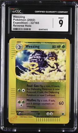 Weezing 2002 Pokemon Expedition Reverse Holo CGC 9 Mint #32/165 - Image 1
