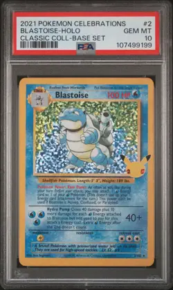 2021 POKEMON CELEBRATIONS CLASSIC COLLECTION #2 BLASTOISE-HOLO PSA 10 - Image 1