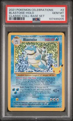 2021 POKEMON CELEBRATIONS CLASSIC COLLECTION #2 BLASTOISE-HOLO PSA 10 - Image 1