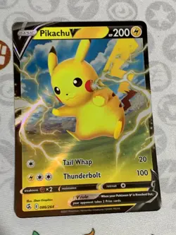 C2246 POKEMON TCG FUSION STRIKE PIKACHU V #086 NM HOLO - Image 1