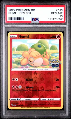2022 POKEMON GO #013 NUMEL-REVERSE FOIL PSA 10 - Image 1