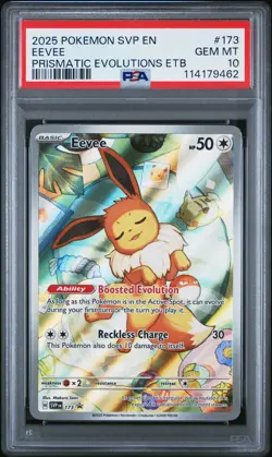 2025 POKEMON SVP EN-SV BLACK STAR PROMO #173 EEVEE PSA 10 - Image 1