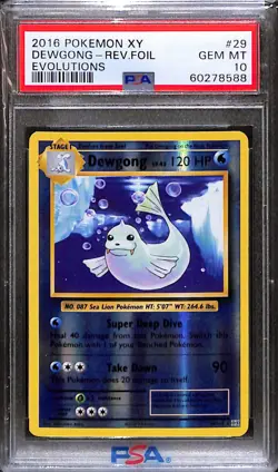 2016 Pokemon Xy Evolutions Dewgong-Rev. Foil Evolutions PSA 10 #29 - Image 1