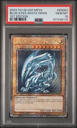 2024 YU-GI-OH! MP24-25TH ANV TIN: DUELING MIRRORS BLUE-EYES WHITE DRAGON PSA 10 - Image 1
