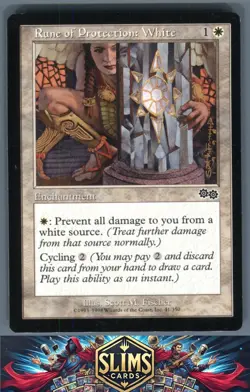 Magic the Gathering MTG Urza's Saga Rune of Protection: White #41 Buy 2 Get 1 - Image 1