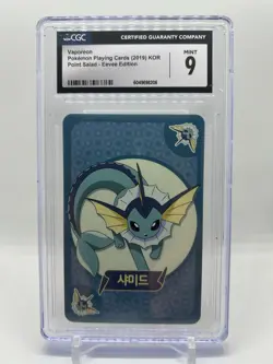 Vaporeon Pokemon Playing Cards 2019 Point Salad Eevee Edition CGC 9 Mint - Image 1