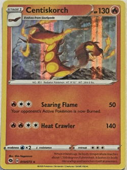 Centiskorch Champions Path 010/073 Holo Rare 2020 Pokemon TCG Near Mint - Image 1