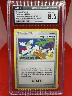 Pokemon Tropical Wind DP48 World Championship ‘09 STAFF Black Star Promo CGC 8.5 - Image 1