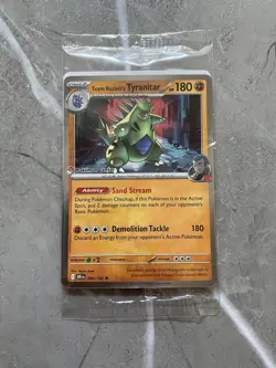 Pokemon TCG Team Rocket's Tyranitar 096/182 Pokemon Center Stamped Promo Sealed - Image 1