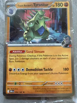 Pokemon TCG Team Rocket's Tyranitar 096/182 Pokemon Center Stamped Promo Sealed - Image 2