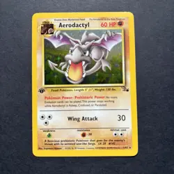 Pokemon TCG Aerodactyl Holo Rare 1st Edition Fossil Card 1/62 LP - Image 1