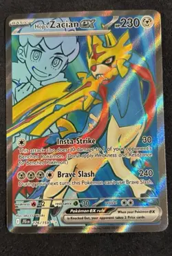 Pokemon TCG Hops Zacian EX Full Art Holo Card 176/159 Journey Together NM - Image 1