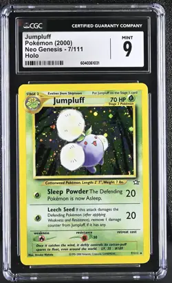 CGC 9 MINT Jumpluff 2000 Neo Genesis 7/111 Holo Pokemon Card - Image 1