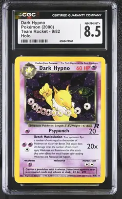 CGC 8.5 Dark Hypno 2000 Team Rocket 9/82 Holo Pokemon Card - Image 1