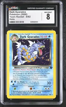 CGC 8 Dark Gyarados 2000 Team Rocket 8/82 Holo Pokemon Card - Image 1