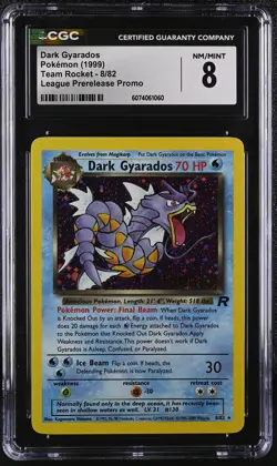 CGC 8 Dark Gyarados 1999 Team Rocket 8/82 Prerelease Holo Pokemon Card - Image 1