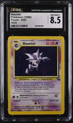 CGC 8.5 Haunter 1999 Fossil 6/62 Holo Pokemon Card - Image 1