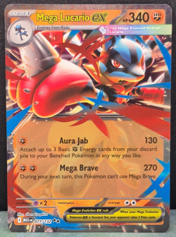 Mega Lucario ex Double Rare 077/132 Mega Evolution Pokemon TCG Near Mint Card - Image 1