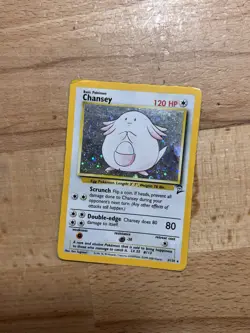 Chansey 3/130 Base Set 2 Holo Rare LP Vintage Pokemon TCG Card - Image 1