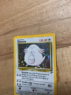 Chansey 3/130 Base Set 2 Holo Rare LP Vintage Pokemon TCG Card - Image 2