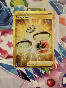 Pokemon Energy Switch Silver Tempest Trainer Secret Holo Rare Gold Card 212/195 - Image 1