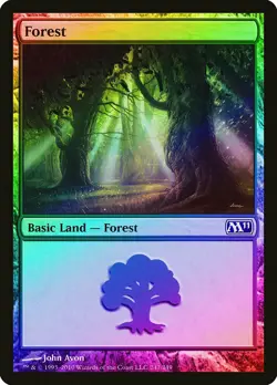 Forest (247) FOIL Magic 2011 / M11 NM Basic Land MAGIC GATHERING CARD ABUGames - Image 1