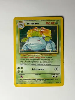 Pokemon TCG Venusaur Base Set Holo Unlimited Rare Card 15/102 HP Condition - Image 2