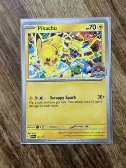 Pokemon Pikachu TCG SVP 225 2025 Worlds Promo Card NM Fresh Condition - Image 2