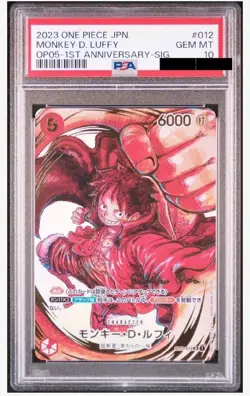 PSA10 One Piece Card OP-05 Monkey D. Luffy Japanese ST01-012 SR Oda Sign - Image 1