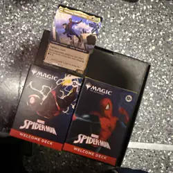 2025 NYCC MAGIC THE GATHERING MARVEL SPIDER-MAN WELCOME DECK; 2 AND PROMO CARD - Image 1