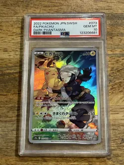 GRADED PSA 10 2022 Pokemon JPN.SWSH FA/Pikachu Dark Phantasma #073 - Image 1